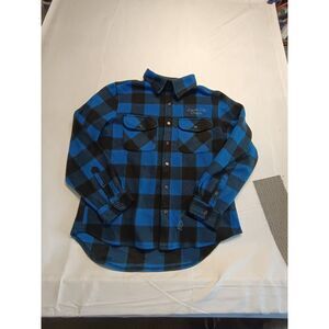 Souvenirs Northern Lincoln city OR Blue Buffalo Plaid Fleece Flannel Shirt Butto